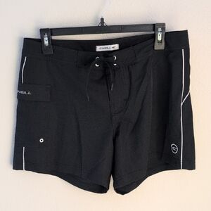 O'Neill Black Women's Short Boardshorts with White Piping